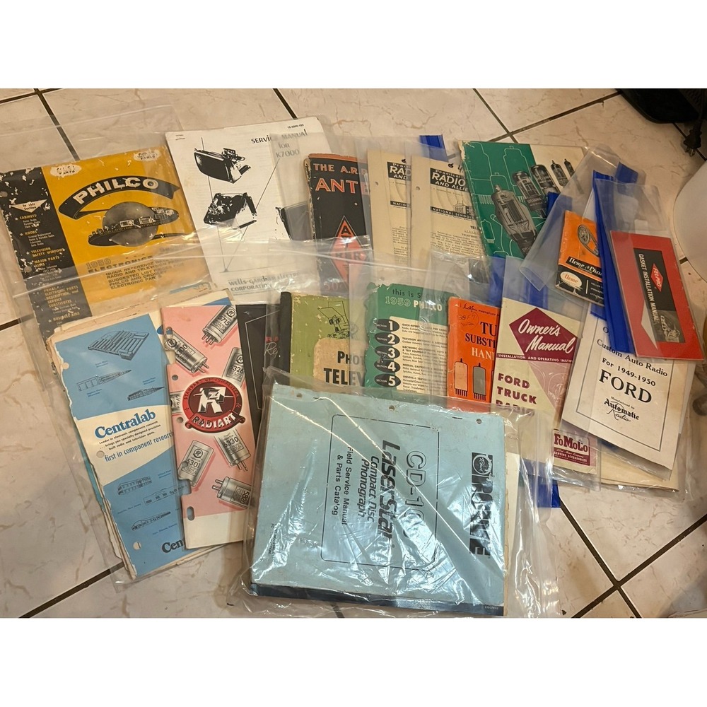 Vintage Service Manuals Lot Heathkit Philco Rowe Jukebox TV Radio Schematics Pag